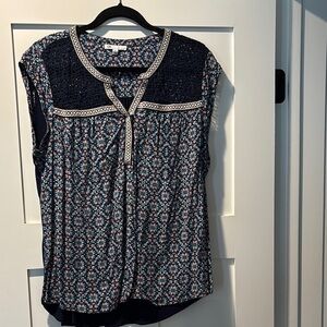 Floral Navy Top
